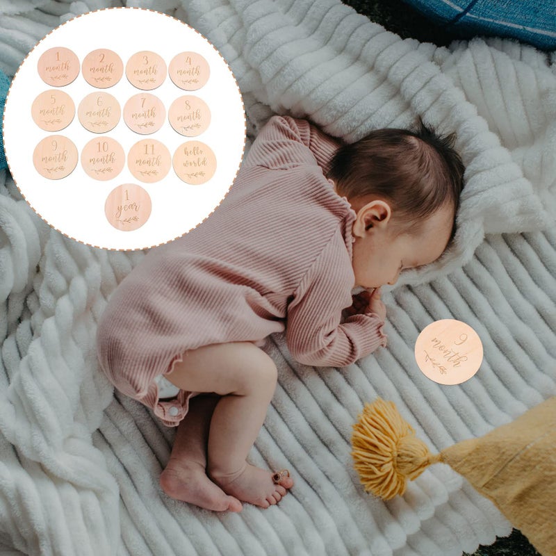 13 Pcs Natural Cards Newborn Monthly Photo Props For Baby Growth Record Safe Material - Image 4
