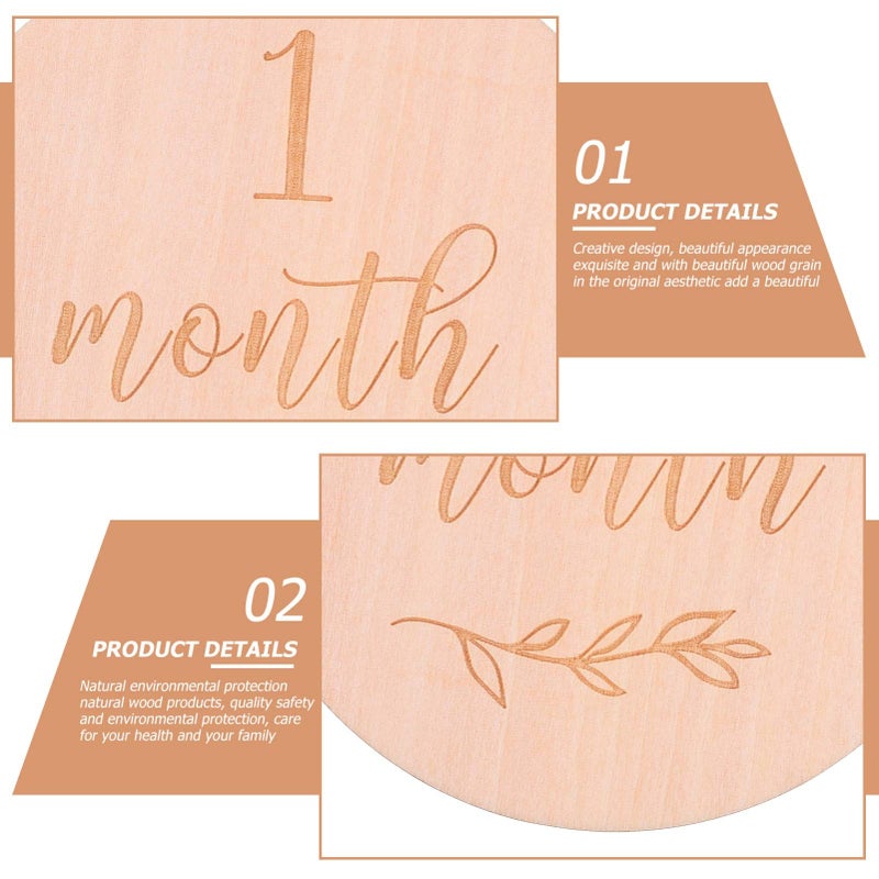 13 Pcs Natural Cards Newborn Monthly Photo Props For Baby Growth Record Safe Material - Image 5