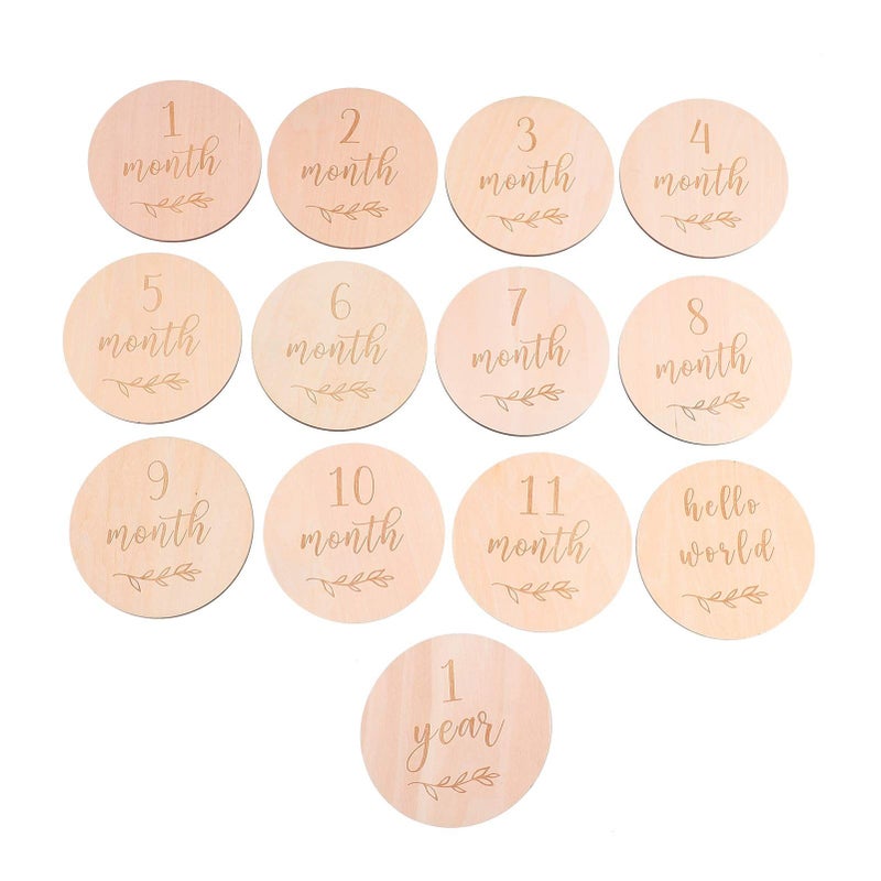 13 Pcs Natural Cards Newborn Monthly Photo Props For Baby Growth Record Safe Material - Image 2