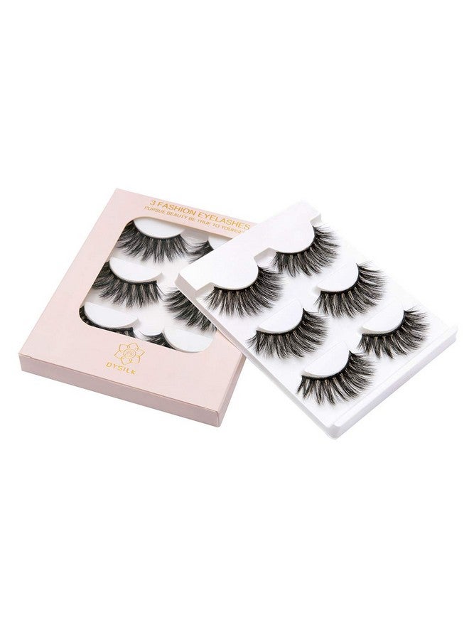 DYSILK Mink Eyelashes - False Eyelashes 3 Pairs 6D Mink Lashes - Wispy Lashes Natural Look Faux Mink Eyelashes Dramatic Lashes Fluffy Cat Eye Reusable Lashes Pack Extension |002-0.6 Inch - Image 5