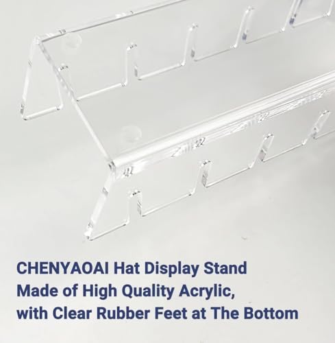CHENYAOAI Hat Organizer for Baseball Caps, 2 Pcs No Install Acrylic Hat Stand for 14 Baseball Caps, Hat Racks for Caps Display and Organizer for Bedroom, Closet, Dresser, Office, Hat Holder - Image 4