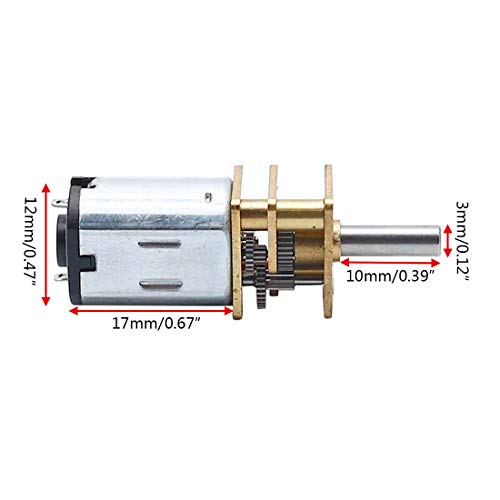 Augiimor 2PCS DC 6V 200RPM Speed Reduction Motor N20 3mm Shaft Mini Metal Gearwheel Gear Motor with Full Metal Gearbox Micro Motor - Image 4