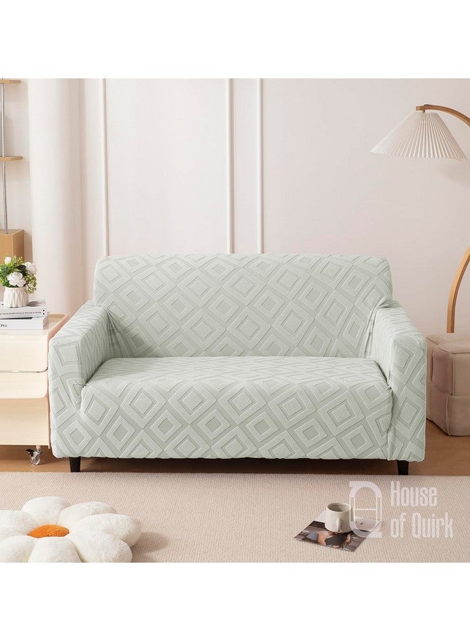 هاوس أوف كويرك غطاء أريكة House of Quirk Universal مزدوج المقعد من القماش الجاكار بملمس ماسي 220 جرام لكل متر مربع غطاء ناعم الملمس للأريكة غطاء أريكة مرن قابل للتمدد (دخاني، 145-185 سم) - Image 1