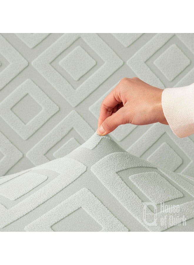 هاوس أوف كويرك غطاء أريكة House of Quirk Universal مزدوج المقعد من القماش الجاكار بملمس ماسي 220 جرام لكل متر مربع غطاء ناعم الملمس للأريكة غطاء أريكة مرن قابل للتمدد (دخاني، 145-185 سم) - Image 2