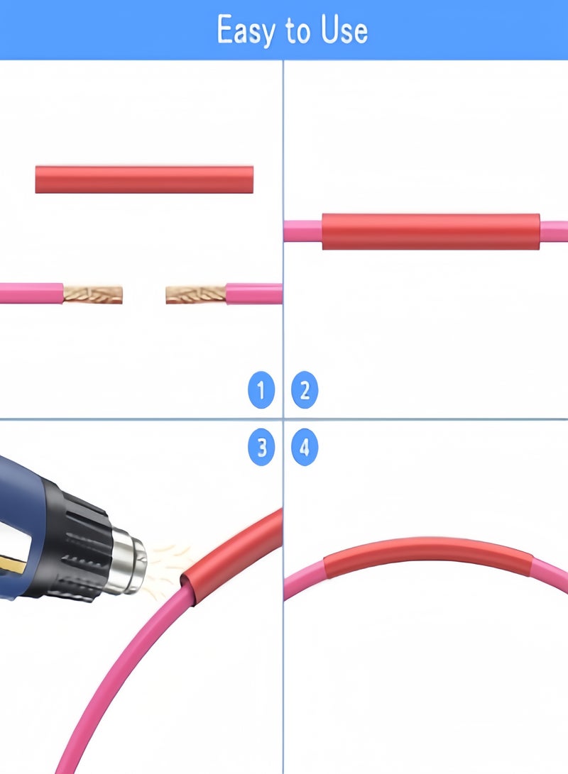 كيفن 750 جهاز كمبيوتر شخصى الحرارة يتقلص الأنابيب ، الكهربائية سلك كابل أنابيب مجموعة يتقلص نسبة 2: 1 ، التغطيه التفاف سلك كابل كيت ل DIY (5 ألوان / 12 أحجام) - Image 3