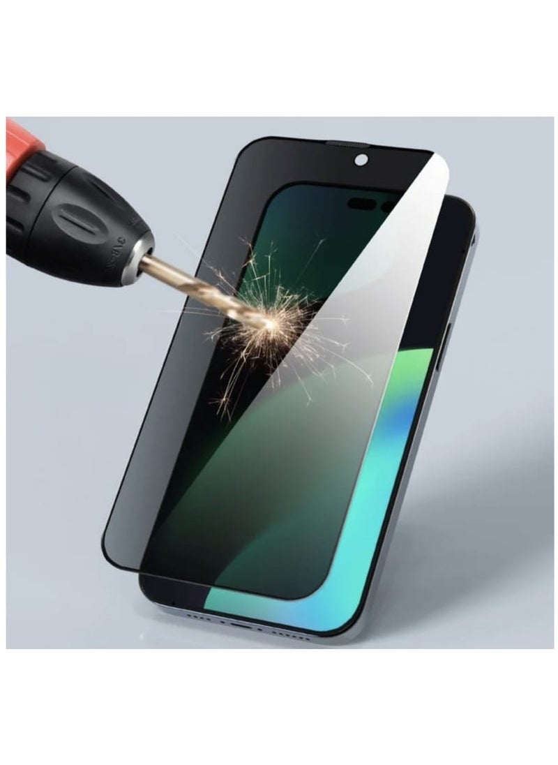 Nano Glass Privacy Screen Protector, Anti-Fingerprint, Tweezers, iPhone 14 Pro Max Case, Hard