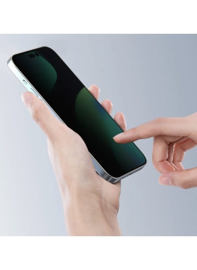 Nano Glass Privacy Screen Protector, Anti-Fingerprint, Tweezers, iPhone 14 Pro Max Case, Hard