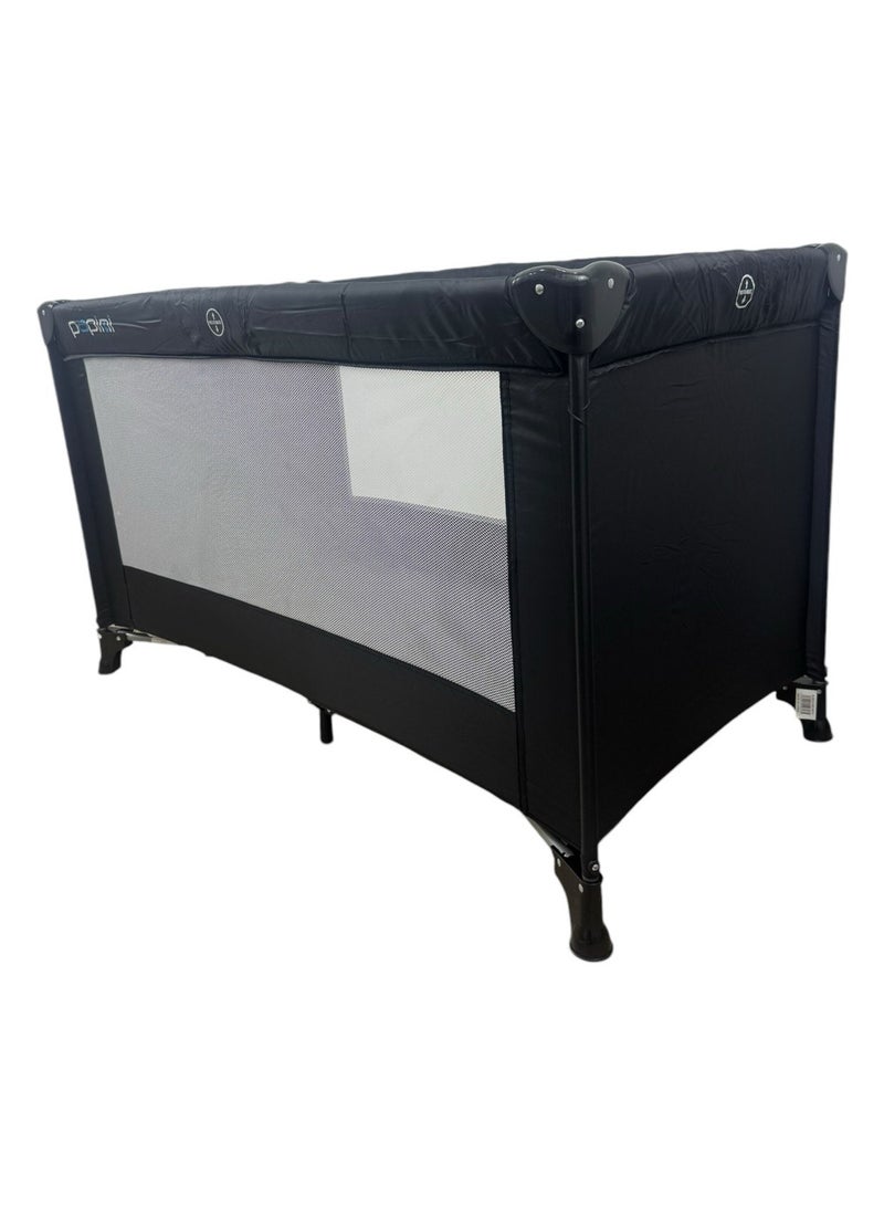 Papimo Portable Baby Bed 120*60*75cm, Multifunctional Foldable Travel Bed, Adjustable Travel Baby Bed for Infants - Black - Image 3