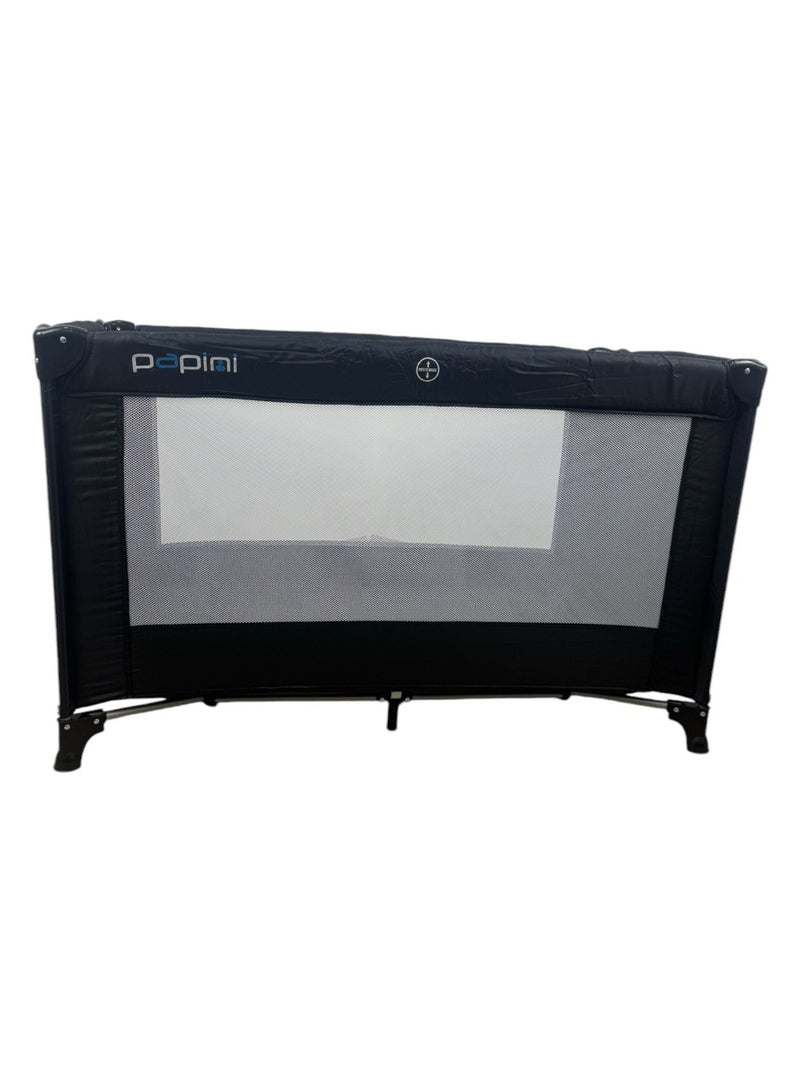 Papimo Portable Baby Bed 120*60*75cm, Multifunctional Foldable Travel Bed, Adjustable Travel Baby Bed for Infants - Black - Image 2