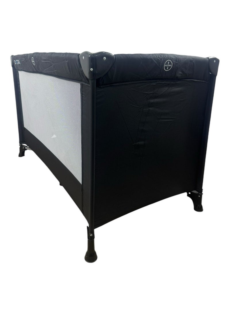 Papimo Portable Baby Bed 120*60*75cm, Multifunctional Foldable Travel Bed, Adjustable Travel Baby Bed for Infants - Black - Image 4