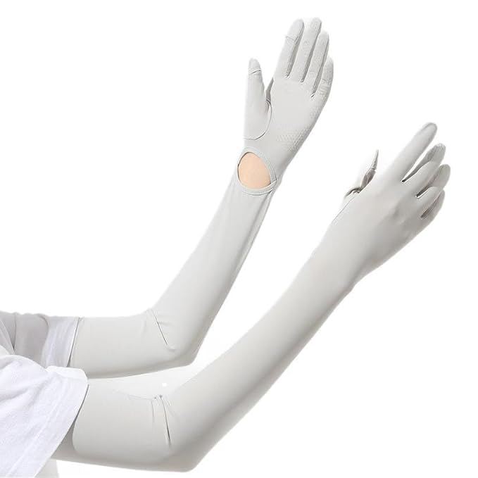 SEMITO UV Protection Sleeves for Women & Girls, Sunblock Driving Gloves Non Slip for UV Protection Cooling Arm Sleeves for Biking, Cricket, Cycling, Golf & Outdoor Sports - Image 1