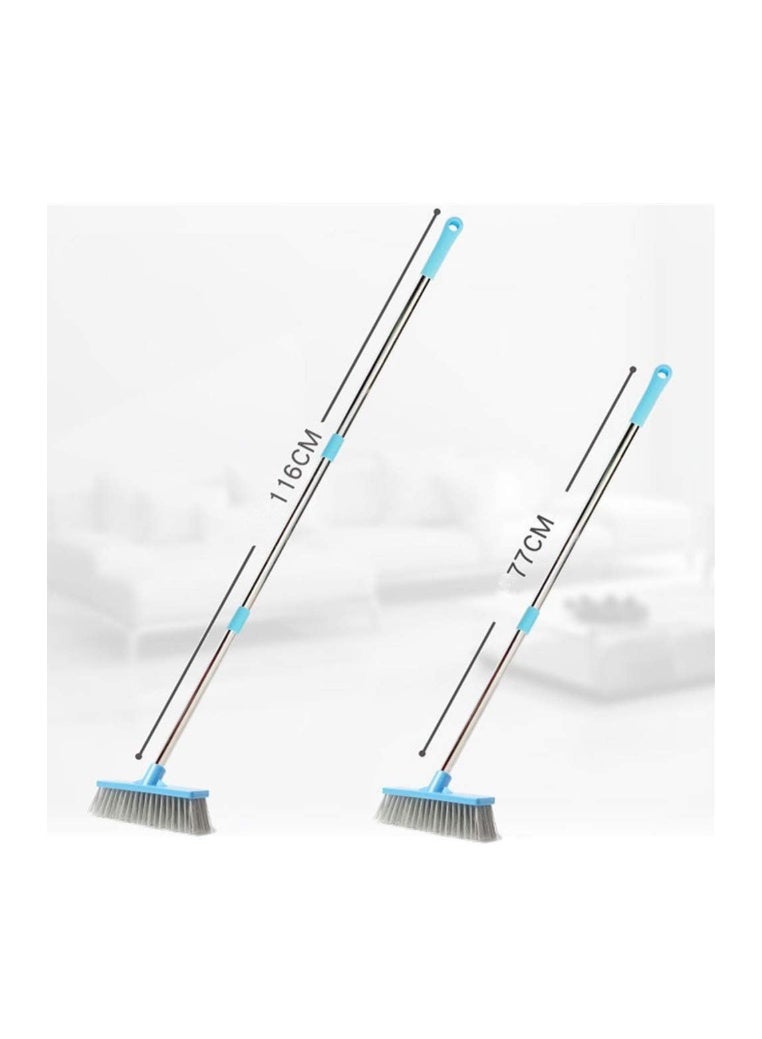 JEBBLAS Floor Brush Stiff Bristle Deck Scrubber with Handle Hard Sweeping Brush for Bathroom Swimming Pool Patio Garages, Outdoor Broom with Extendable Pole, Blue - Image 4
