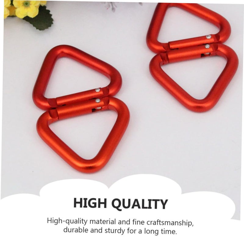 8 Pcs Triangle Aluminum Carabiners For Camping Hiking Key Chains Outdoor Gear - Image 4