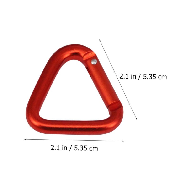 8 Pcs Triangle Aluminum Carabiners For Camping Hiking Key Chains Outdoor Gear - Image 3