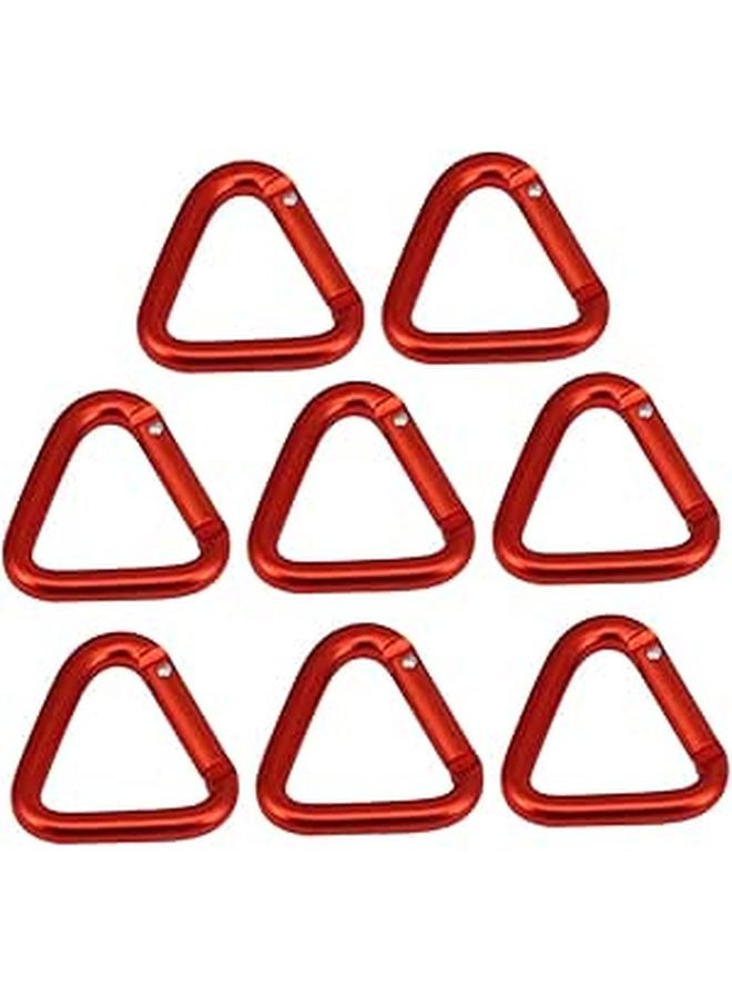 8 Pcs Triangle Aluminum Carabiners For Camping Hiking Key Chains Outdoor Gear - Image 1