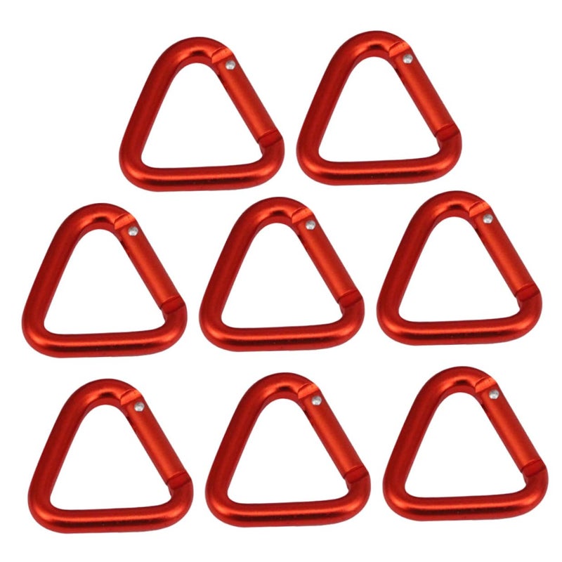 8 Pcs Triangle Aluminum Carabiners For Camping Hiking Key Chains Outdoor Gear - Image 2