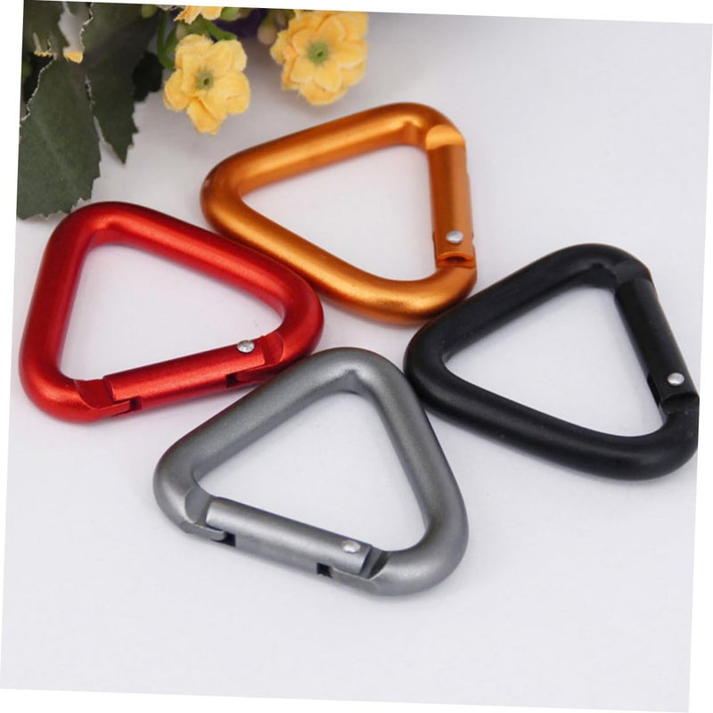 8 Pcs Triangle Aluminum Carabiners For Camping Hiking Key Chains Outdoor Gear - Image 5