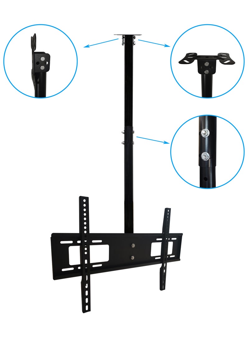 TV Ceiling Mount Bracket Swiveling Tilting for 32-75Inch LED, LCD and flats panels, Black
