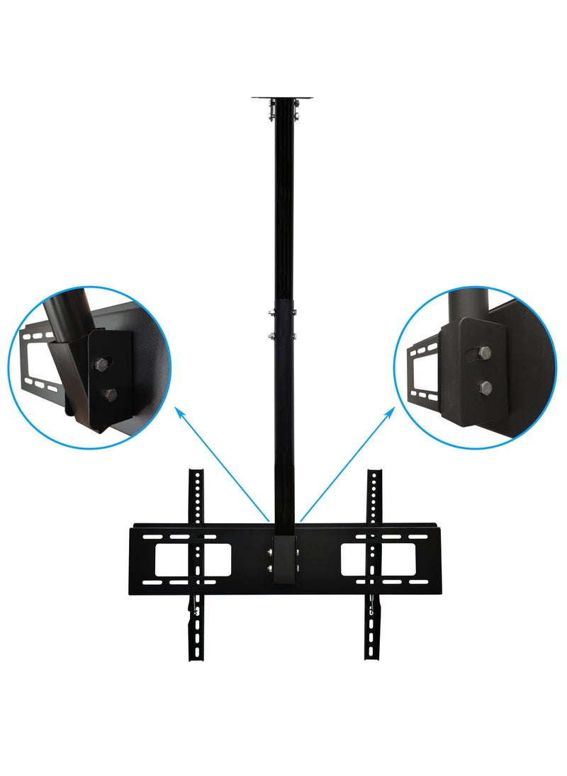 TV Ceiling Mount Bracket Swiveling Tilting for 32-75Inch LED, LCD and flats panels, Black