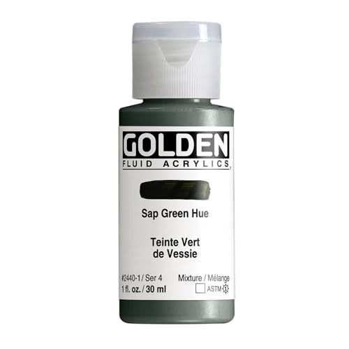 GOLDEN Fluid Acrylics Sap Green Hue 1 fl oz Bottle Professional Acrylic Paint Transparent - Image 1