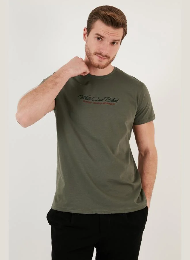 Buratti  Buratti Cotton Slim Fit Crew Neck Printed T-Shirt Men's T-Shirt 541 ENJOY for Men | Best Price UAE