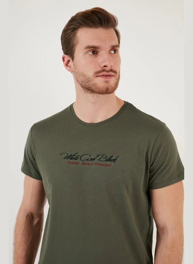 Buratti  Buratti Cotton Slim Fit Crew Neck Printed T-Shirt Men's T-Shirt 541 ENJOY for Men | Best Price UAE