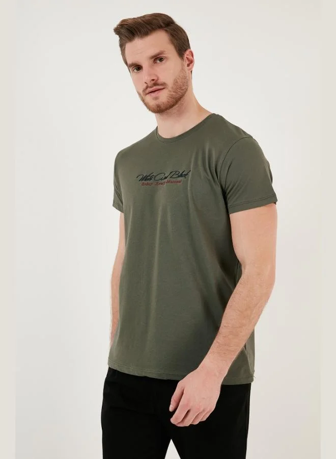 Buratti Cotton Slim Fit Crew Neck Printed T-Shirt Men's T-Shirt 541 ENJOY