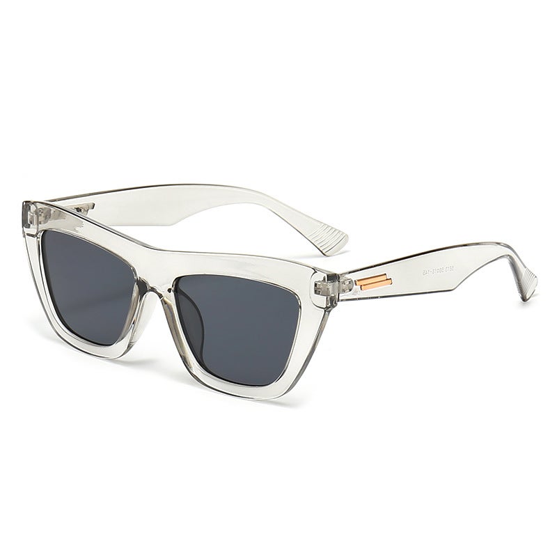 Generic Polygonal Sunglasses UV Protection 2024 Womens Fashion Gray frame Black gray sheet 
