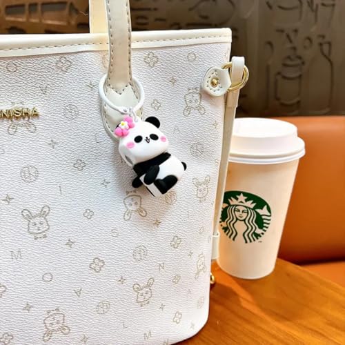 WARMINGO DE Cute Panda Couple Keychain | Bag Charms | Birthday Gift For Girlfriend Boyfriend Husband Wife Boys Girls | Car Bike | Valentine Gift - Image 4