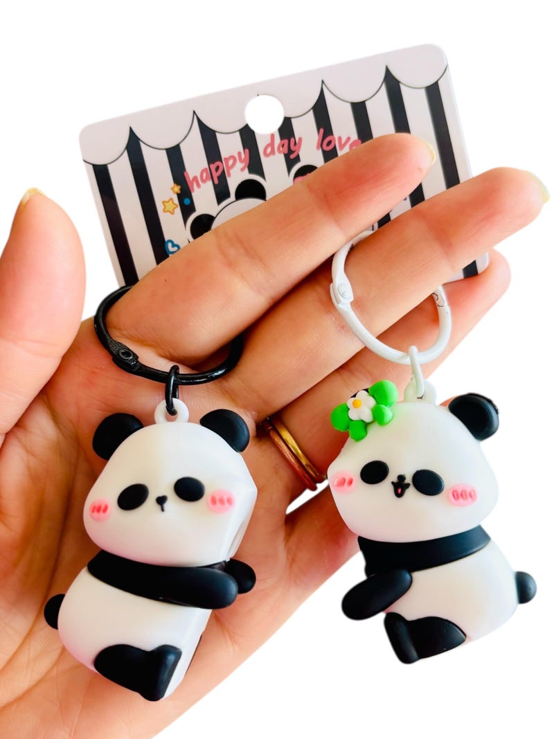 WARMINGO DE Cute Panda Couple Keychain | Bag Charms | Birthday Gift For Girlfriend Boyfriend Husband Wife Boys Girls | Car Bike | Valentine Gift - Image 5