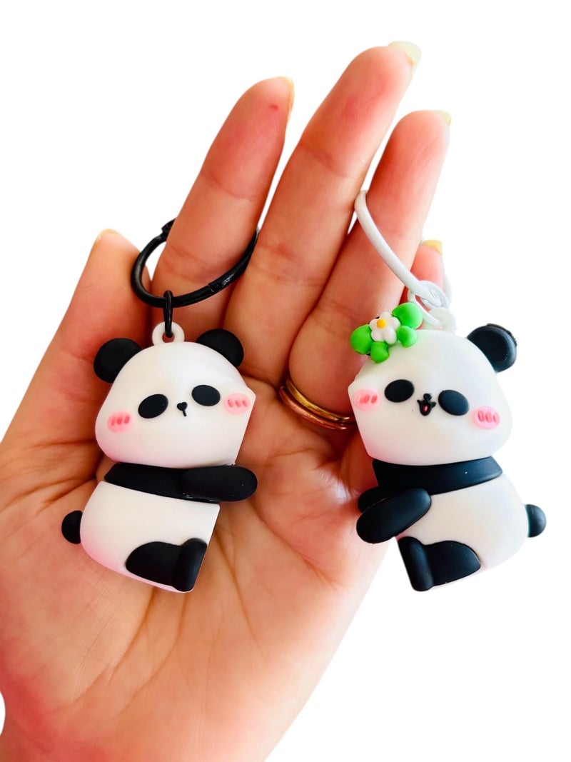 WARMINGO DE Cute Panda Couple Keychain | Bag Charms | Birthday Gift For Girlfriend Boyfriend Husband Wife Boys Girls | Car Bike | Valentine Gift - Image 3