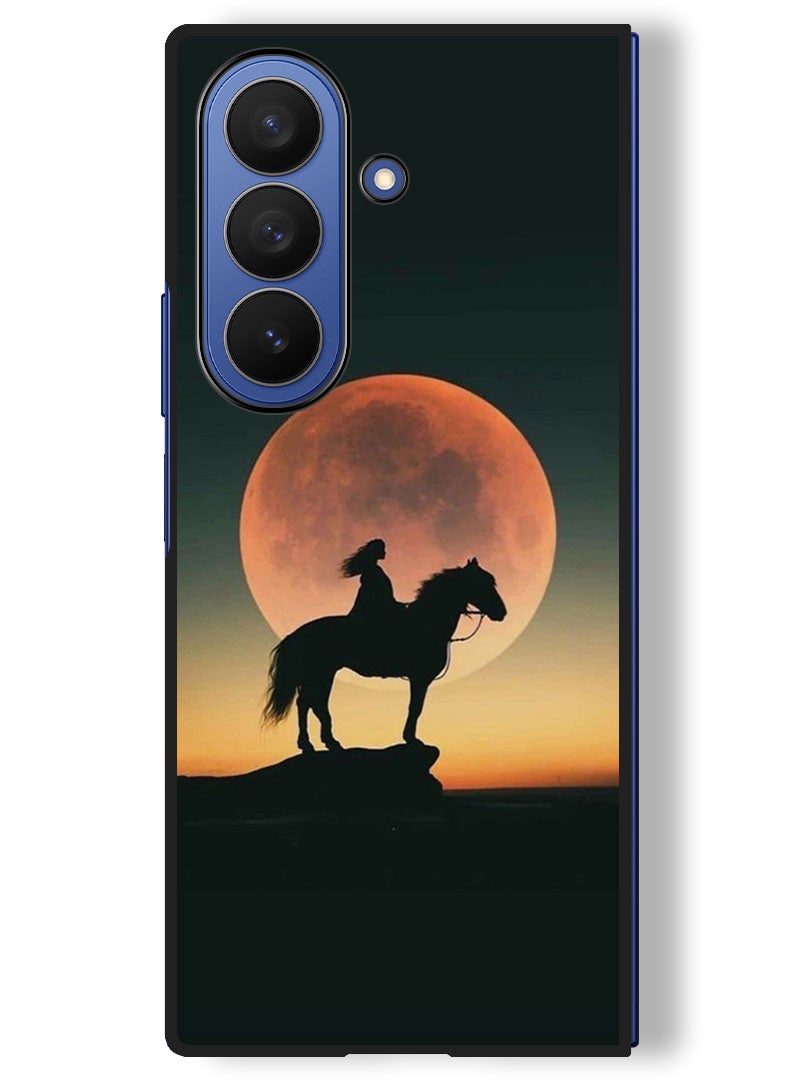 Theodor Case Compatible with Samsung Galaxy Z Fold 7 - 8 Inch Protection Shockproof Bumper Cover Majestic Horse Sunset - Image 1