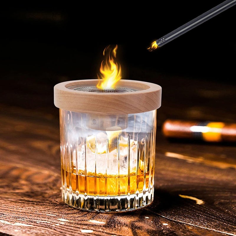 klarako Cocktail Smoker with Wood Chips Smoked Old Fashioned Cold Smoker for Cocktail, Whiskey, Wine, Bourbon , Cheese, Meat, Cocktail Smoking Kit Natural Wood Shavings (Oak Wood Shavings) - Image 4