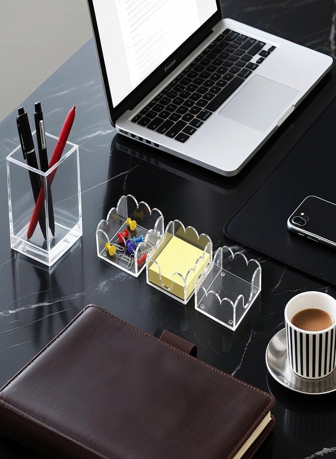 YAGELI YAGEL Magnetic 3-in-1 Acrylic Post It Note Holder & Dispenser | Modern Desk Organizer for 3x3 Sticky Notes & Memo Pads | with Non-Slip Base for Office, School, Home Use (Clear） - Image 5