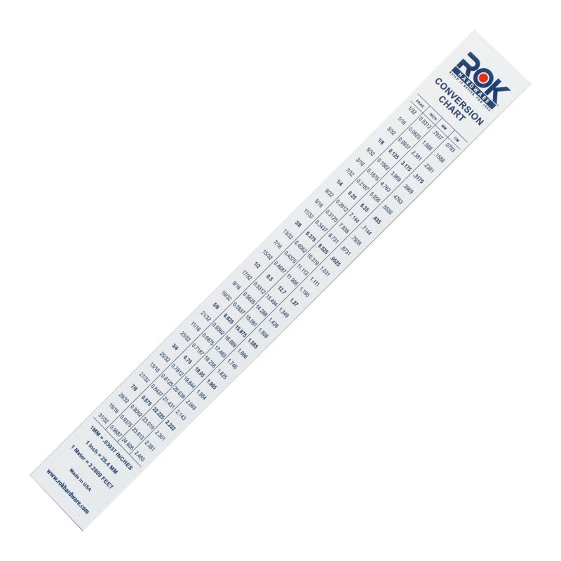 Rok Hardware Measuring Plastic Flexi 12" Easy Read English Metric 305 mm Ruler Converter, ROKRULER2 - Image 2