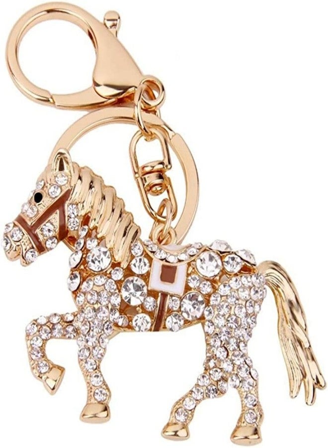 Bestdays Wallets Crystal Key Ring Rhinestone Horse Keychain Rhinestone Car Keychain Women Crystal Keyfob Animal Purse Charms Pendant for Handbags Mens Women - Image 1