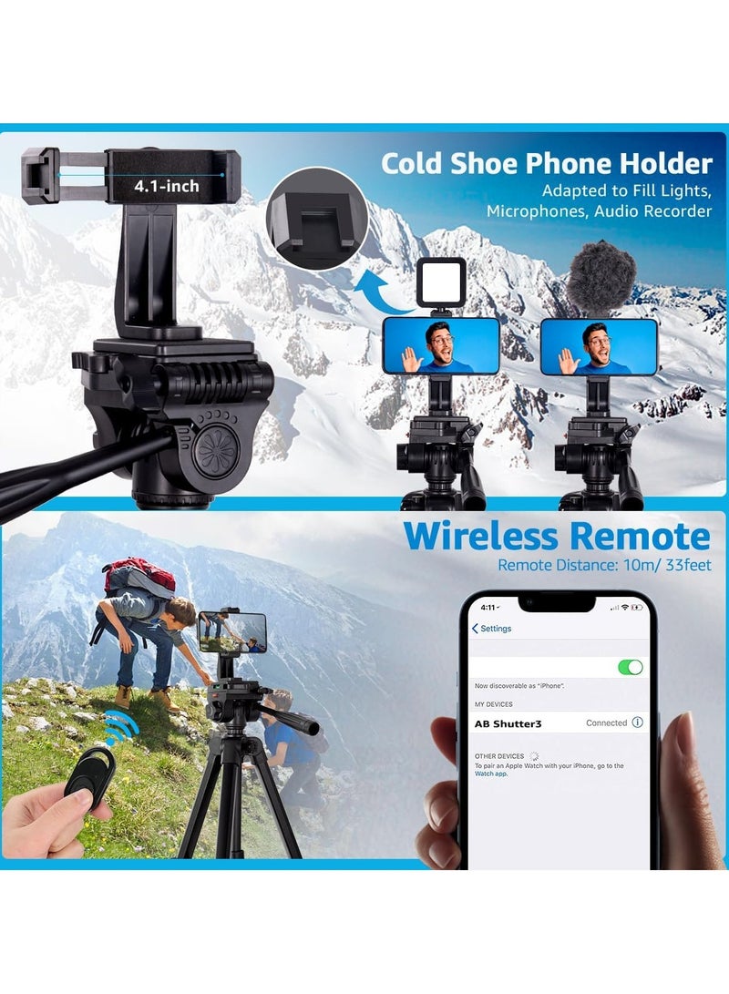 Tripod,Camera Tripods 70 Tripod Stand with Travel Bag for Photography/Video Recording, Professional Heavy Duty Tripod with Phone Holder for DSLR/SLR/DV/Projector/Phone - Image 4