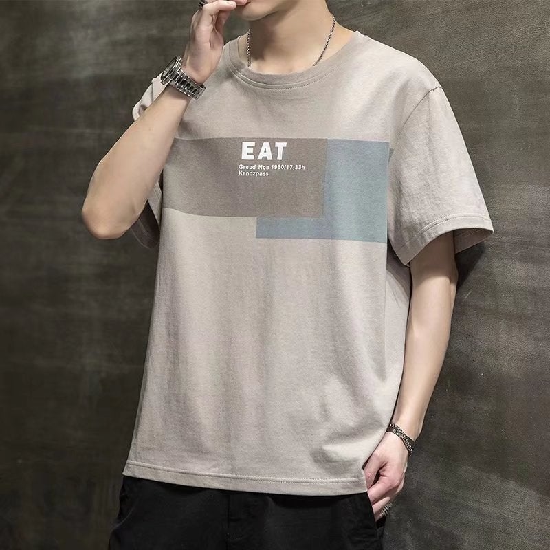 Short-sleeved T-shirt Men's 2022 Summer New Fashionable Brand Loose Men's T-shirt Round Neck Casual Fashionable Brand Half-sleeved Upper Clothes - Image 2