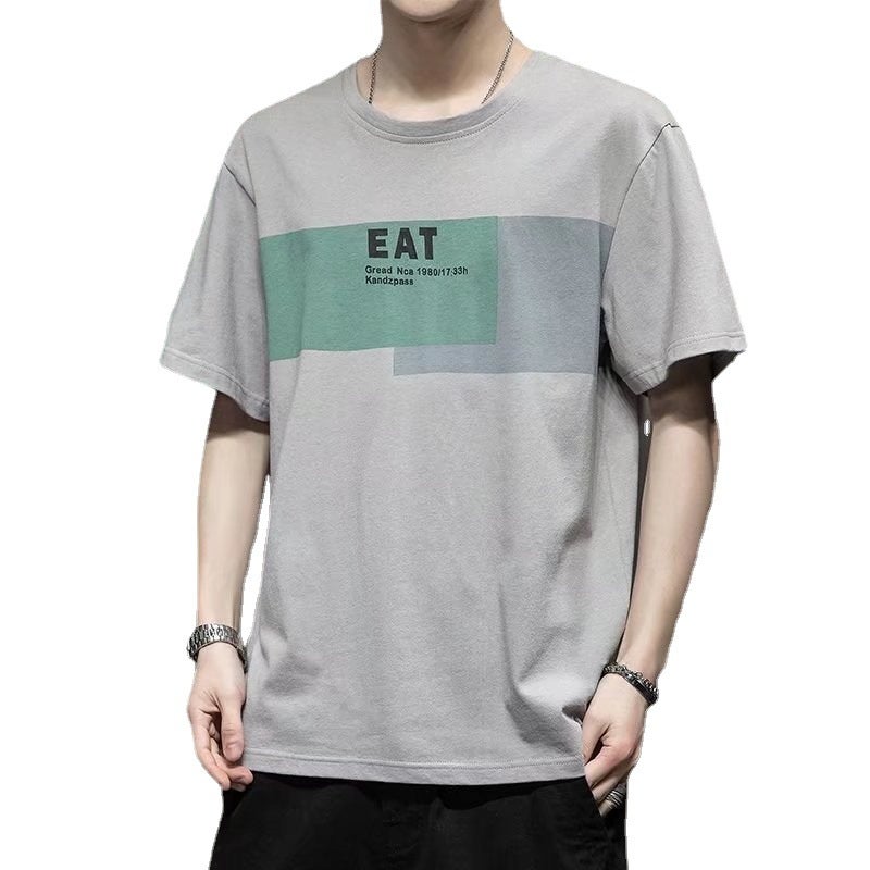 Short-sleeved T-shirt Men's 2022 Summer New Fashionable Brand Loose Men's T-shirt Round Neck Casual Fashionable Brand Half-sleeved Upper Clothes - Image 5