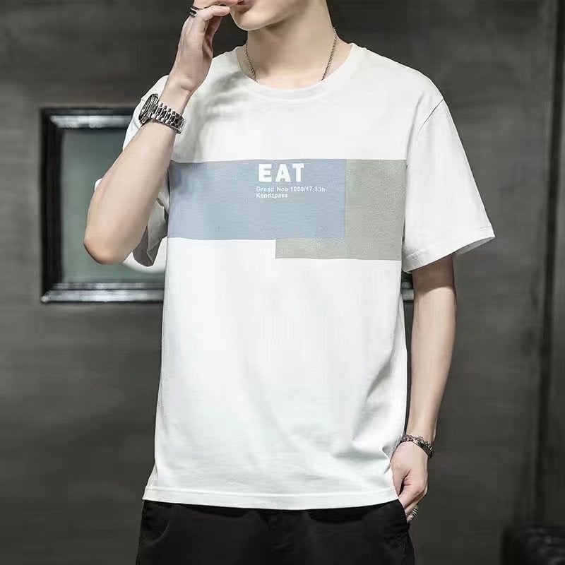 Short-sleeved T-shirt Men's 2022 Summer New Fashionable Brand Loose Men's T-shirt Round Neck Casual Fashionable Brand Half-sleeved Upper Clothes - Image 4