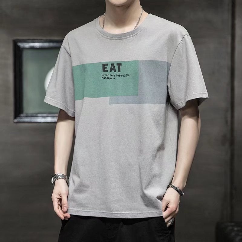 Short-sleeved T-shirt Men's 2022 Summer New Fashionable Brand Loose Men's T-shirt Round Neck Casual Fashionable Brand Half-sleeved Upper Clothes - Image 3