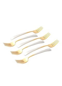 Life Smile 12pcs Cutlery Set, 18/10 Stainless Steel, Flatware Set, 12pcs Dinner Fork, Gold Gradient, for Home Kitchen, Mirror Polished - Dishwasher Safe  - Image 2
