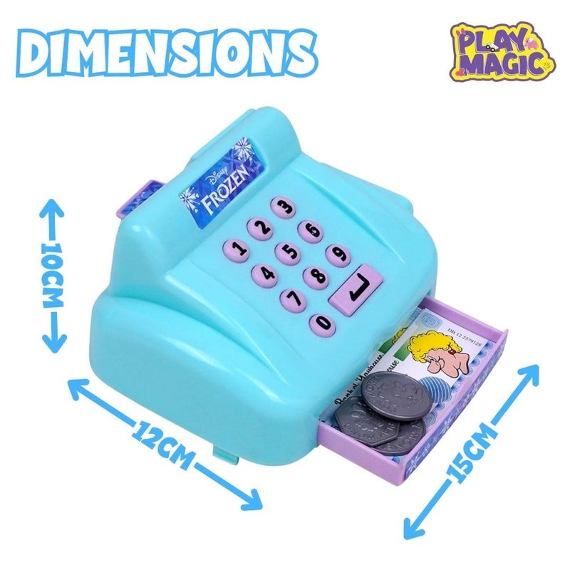 PlayMagic Store Frozen Cash Register Playset for Kids|Educational Pretend Play Set for 3-10 Years|Interactive Learning with Food Items, Coins, Shopping Basket for Boys & Girls - Image 2