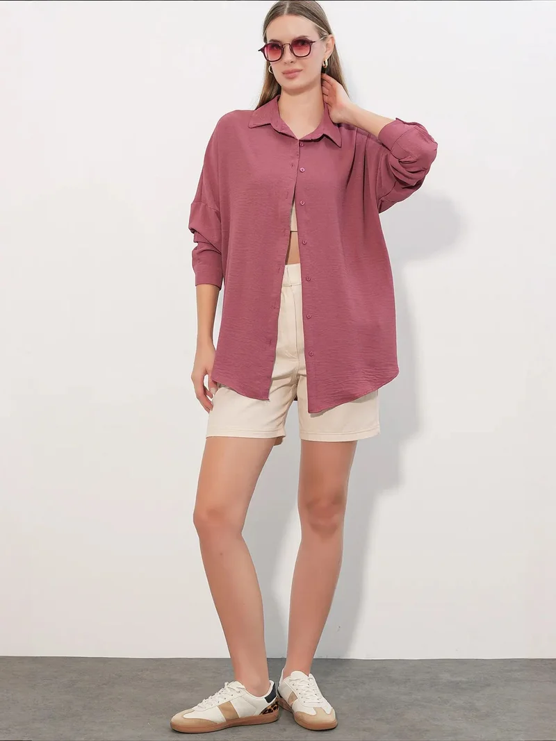 Big Dart Mauve Purple BDART Women's Oversized Long Shirt for Women | Best Price UAE