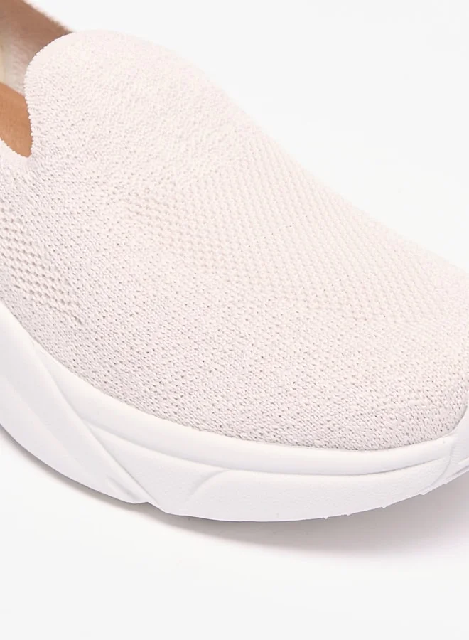 Flora Bella By Shoexpress Textured Slip-On Shoes with Pull-Up Tab