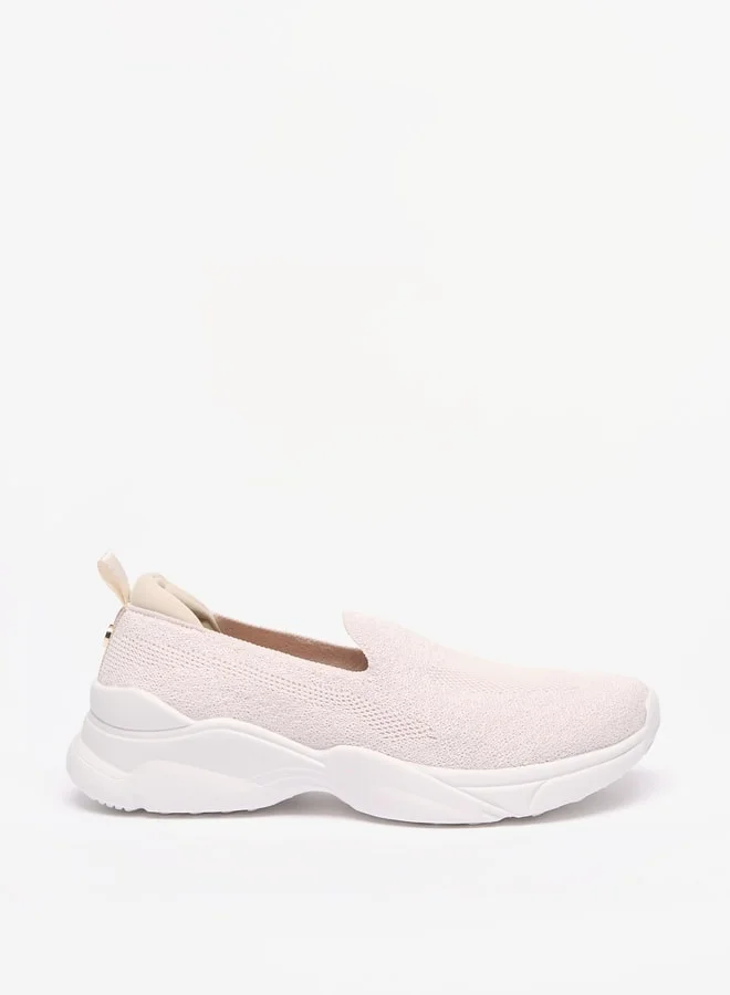 Flora Bella By Shoexpress Textured Slip-On Shoes with Pull-Up Tab