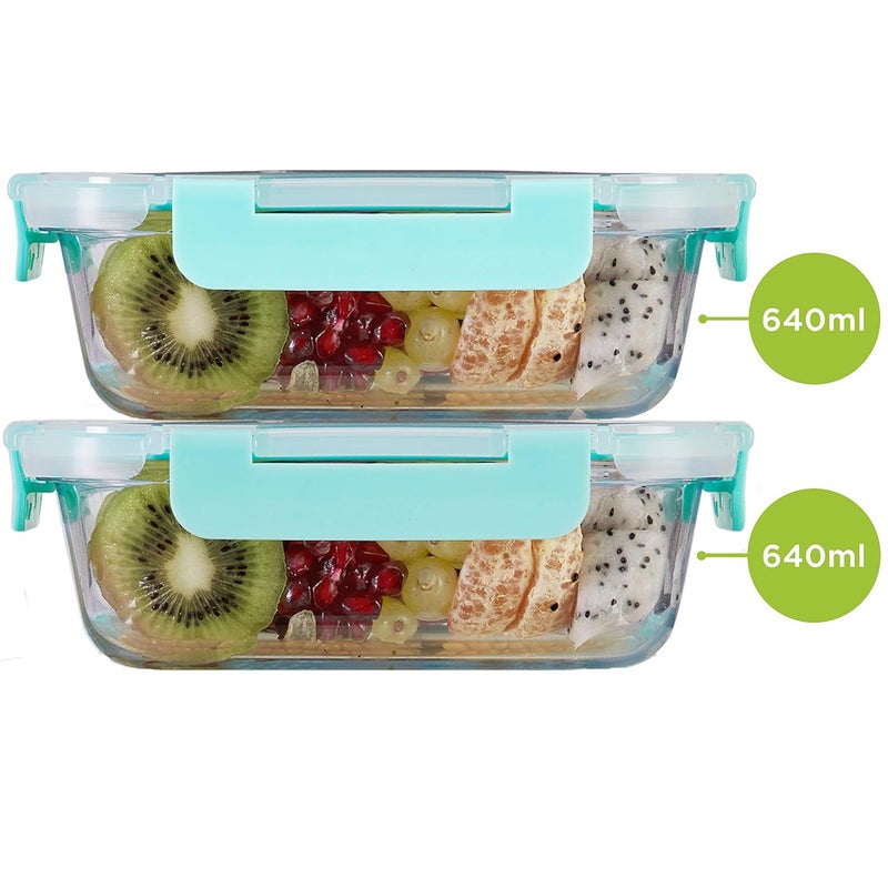 Allo Allo Foodsafe Glass Containers With Lids With Break Free LockOven Microwave Safe ContainersBorosilicate Meal Prep Glass Food Storage Containers For KitchenLeak ProofSet Of 2640Ml Transparent  - Image 5
