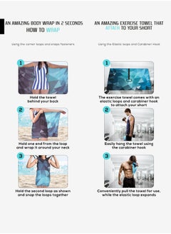 CLEVEREE Beach Towel and Gym Towel Pool Towel Swimming Towel for Men Women Microfiber towel Travel Towel fast-drying towel with carry bag Extra Large 150x90 cm and Gym Towel 50X25 - Teal  - Image 5
