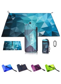 CLEVEREE Beach Towel and Gym Towel Pool Towel Swimming Towel for Men Women Microfiber towel Travel Towel fast-drying towel with carry bag Extra Large 150x90 cm and Gym Towel 50X25 - Teal  - Image 1