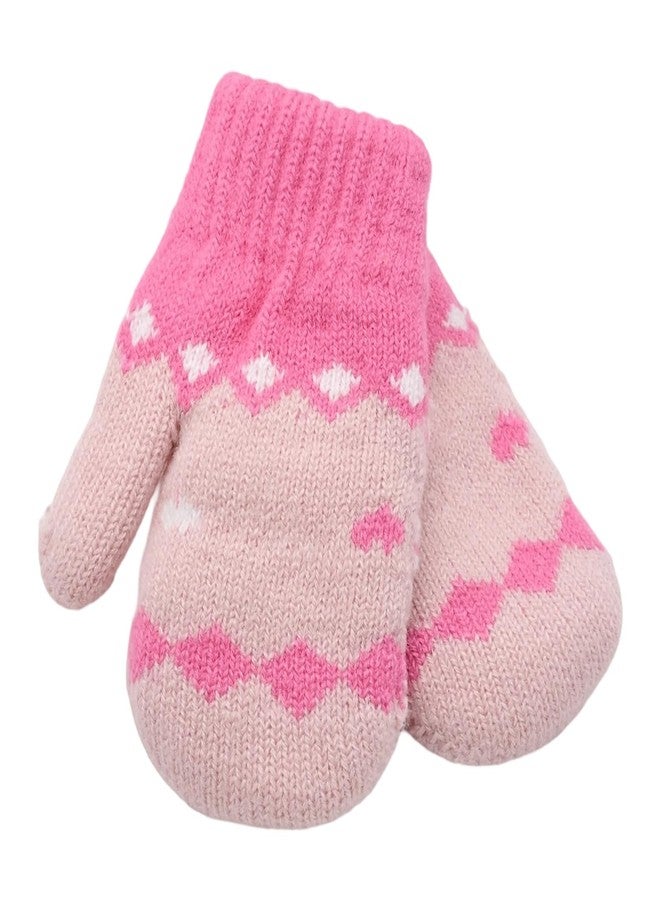 Vikodah Kids Toddler Warm Mittens Knitted Gloves Cold Weather Fleece Line Anti-lost String Boys Girls 3-5Y - Image 4